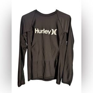 Hurley Black UPF 50+ Long Sleeve‎ Sun Shirt Rash Guard Teen Boys Xlarge